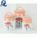 Fashion popular trend cute printed ceramic storage tank